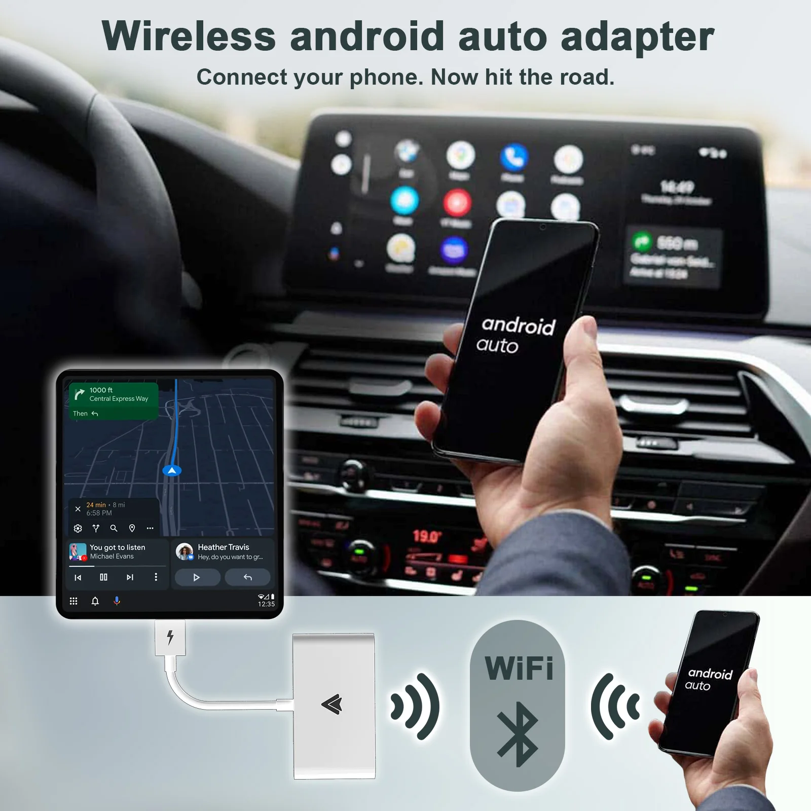 Imagem -04 - Dongle Carplay sem Fio para Android ou Apple Adaptador Auto Carro para Androidplug Play Wifi Atualização Online Novo