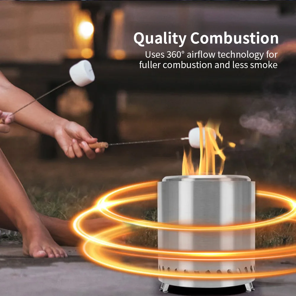 Smokeless Fire Pits for Outside Portable Fire Pit Small Firepit Ideal Camping RV Use for Roasting Marshmallows Smokeless Firepit