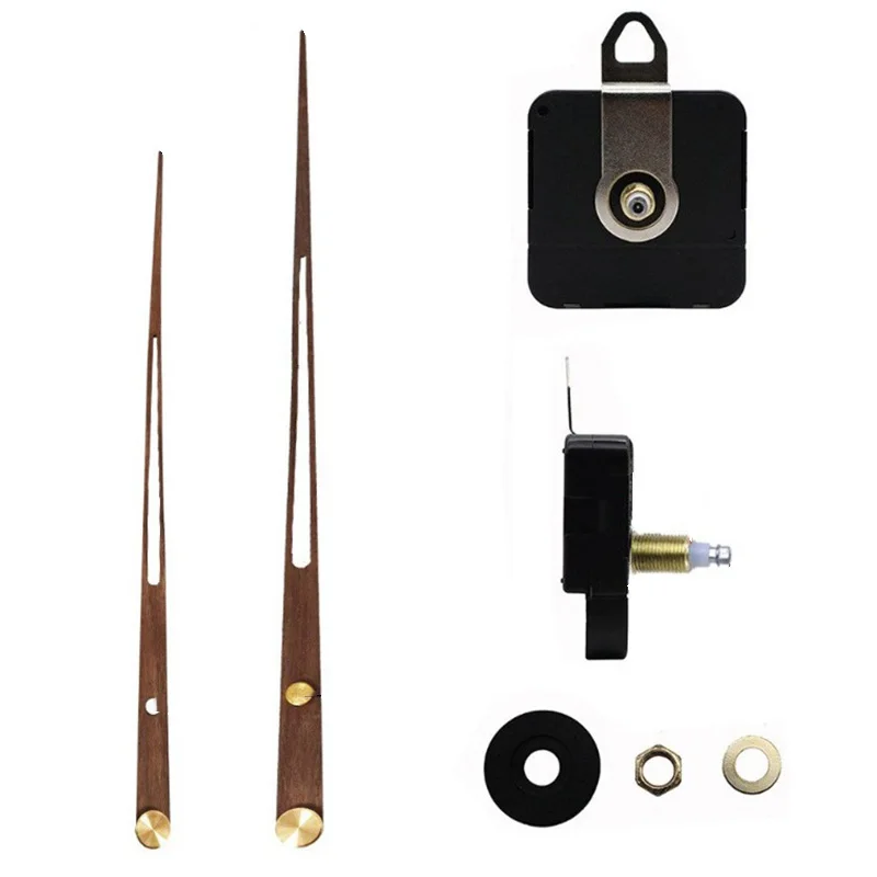 DIY Wall Clock Movement Set Minimalist Walnut Wood Pointer High Torque Clocks Movement Home Quartz Clock Repair Accessories