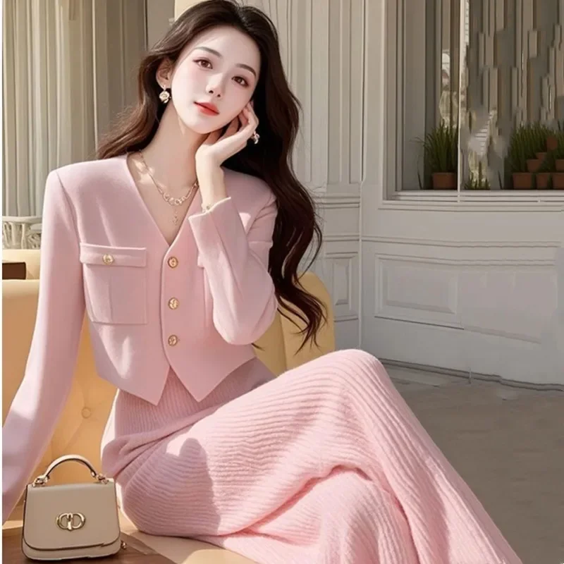 Xiaoxiangfeng temperament fashion two-piece set women's autumn and winter new item niche top+pants formal occasion set