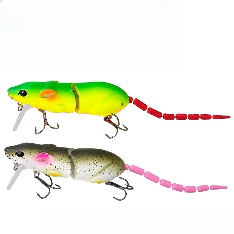 

2pcs Topwater Bionic Rat Wake Bait Two SectionsJointed MouseLure Artificial Bait Rat Minnow LureWobbler Fishing Pesca Bass Lures