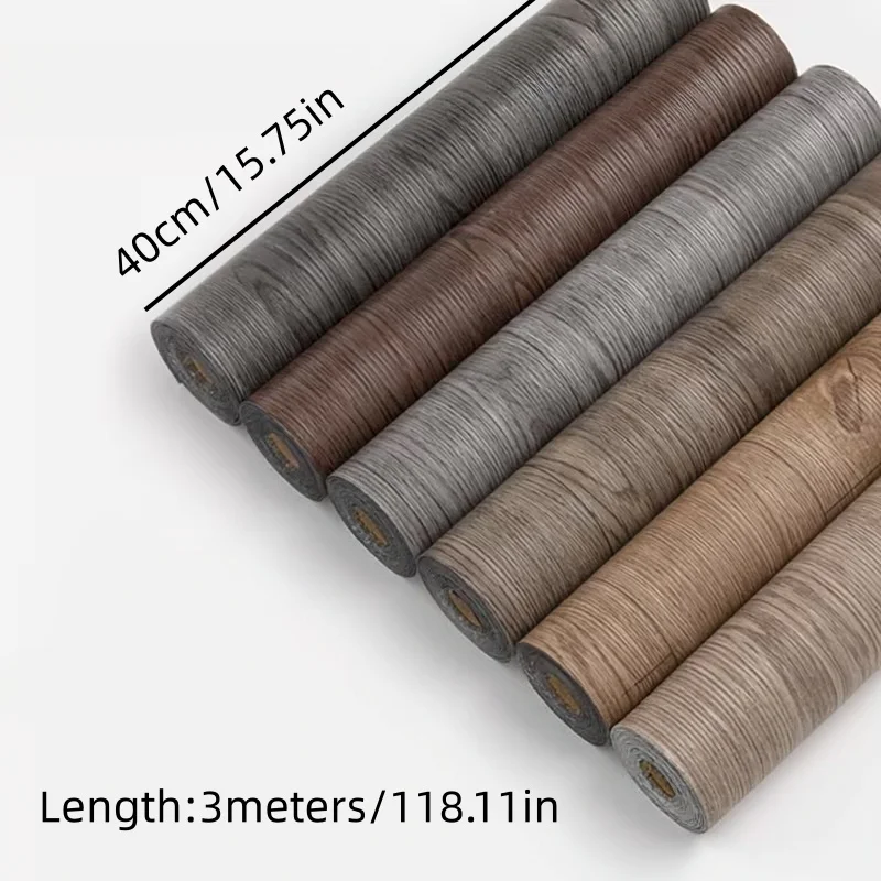 1pc 3metersX40cm Self Adhesive Wood Grain PVC Wallpaper Film for Furniture Cabinets Doors DIY Home Decor