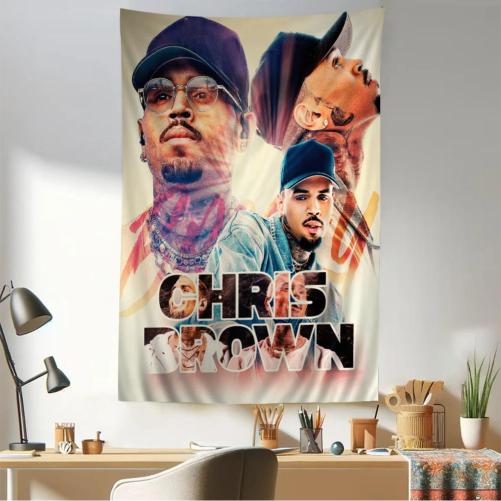 C-Chris B-Brown  Anime Tapestry Hippie Flower Wall Carpets Dorm Decor Wall Hanging Home Decor