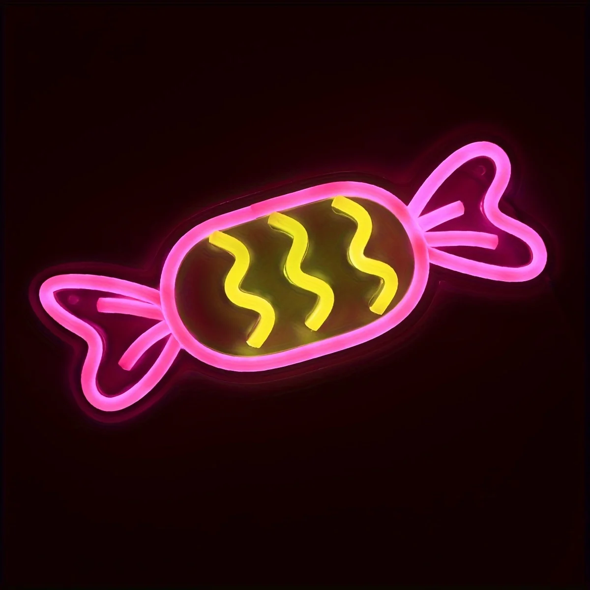 Candy Neon Sign USB Powered LED Neon Light Wall Decor for Candy Shop Living Room Bedroom Club Halloween Party Gift for Kid