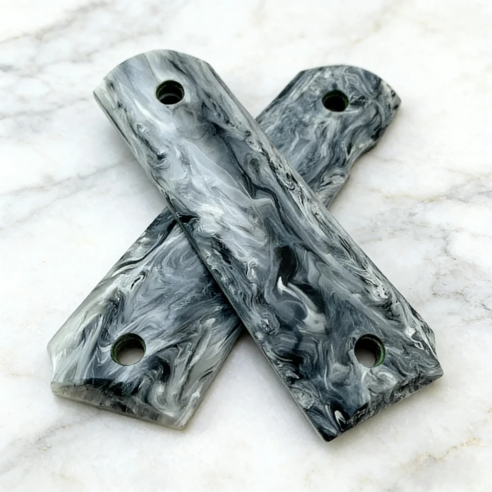 1 Pair Marble Pattern Marble Texture Acrylic Grips for 1911, Anti-Slip DIY Custom Handle Upgrade Accessories
