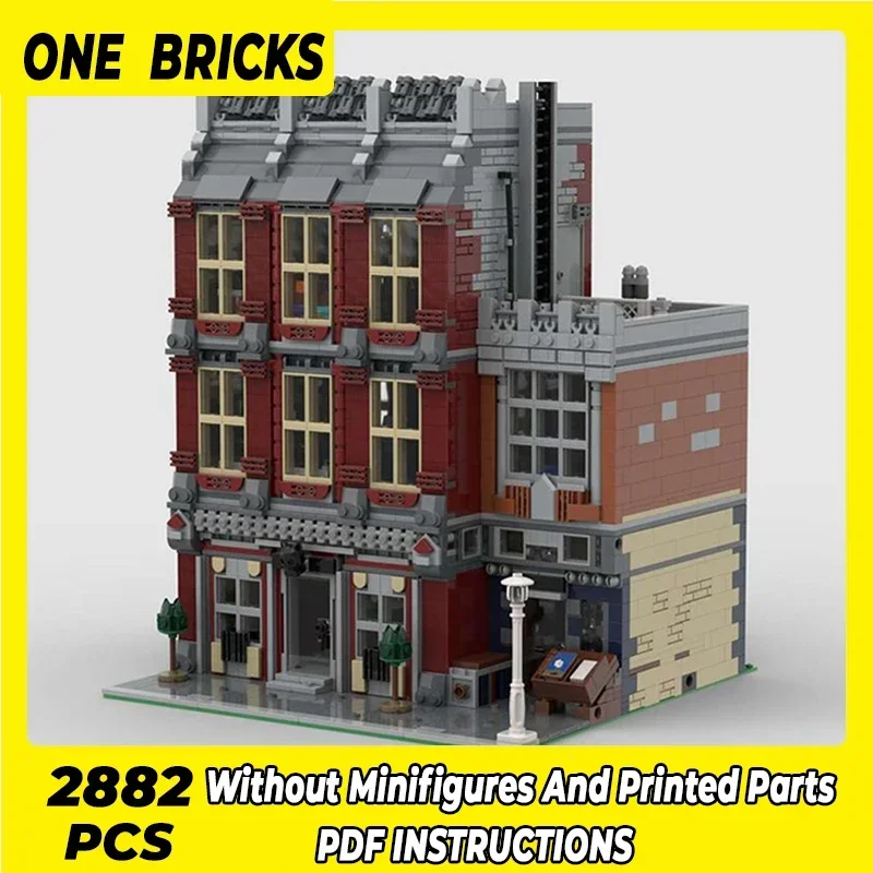 Moc Building Bricks City Street View Model Town Cat Cafe Technology blocchi modulari regali giocattoli per bambini set fai da te assemblaggio