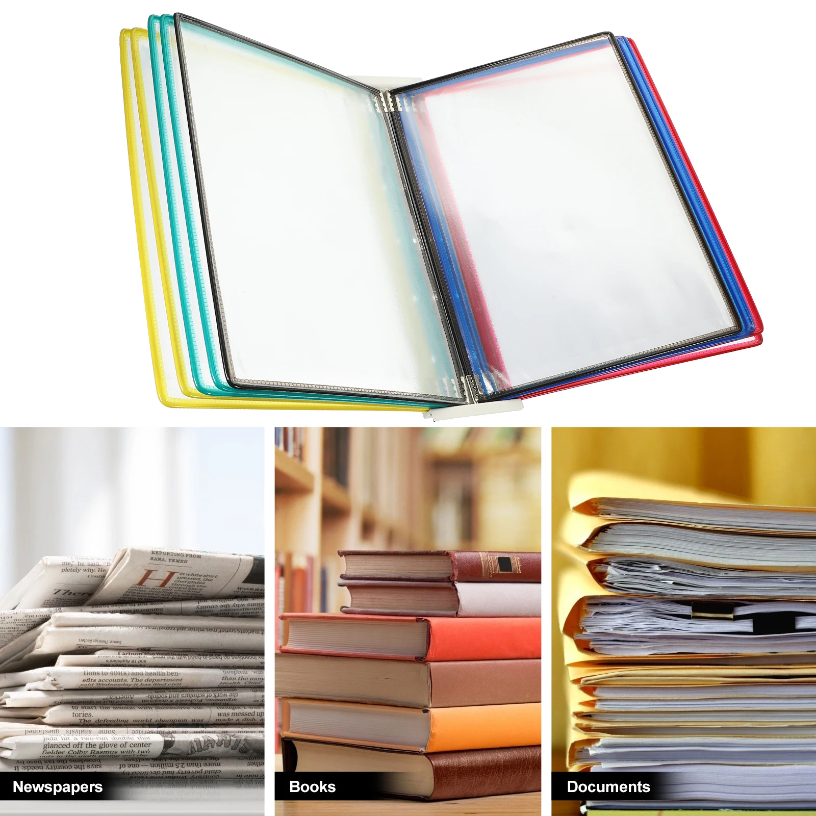 

Wall Document Display Rack 10 Pages Flip File Folder Mount Mail Holder Office Files Container Storage Organizer Eco Friendly