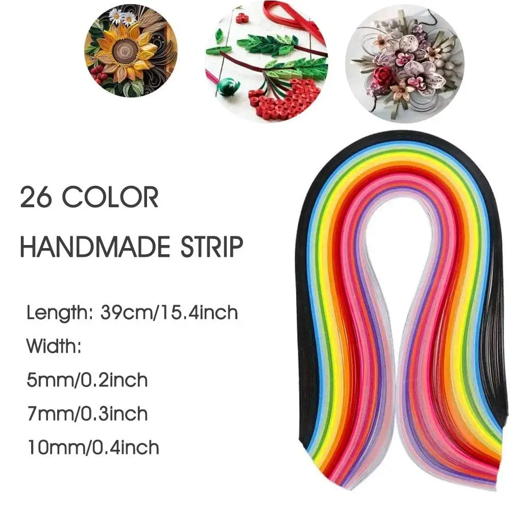 26 Mixed Colors Handmade Paper Strip Suitable For DIY Beginner Make Greeting Cards Paper Cut Lanterns Unscented Soft Smooth V1Z6