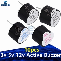 10PCS 3V/5V/12V Active Buzzer Magnetic Long Continous Beep Tone Alarm Ringer 12mm MINI Active Piezo Buzzers Fit For Arduino