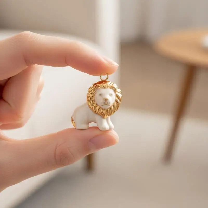 Painted  Animal Charms Pendants Lion Elephant Raccoon Jewelry Accessories for Handmade Necklace Bracelet Crafts