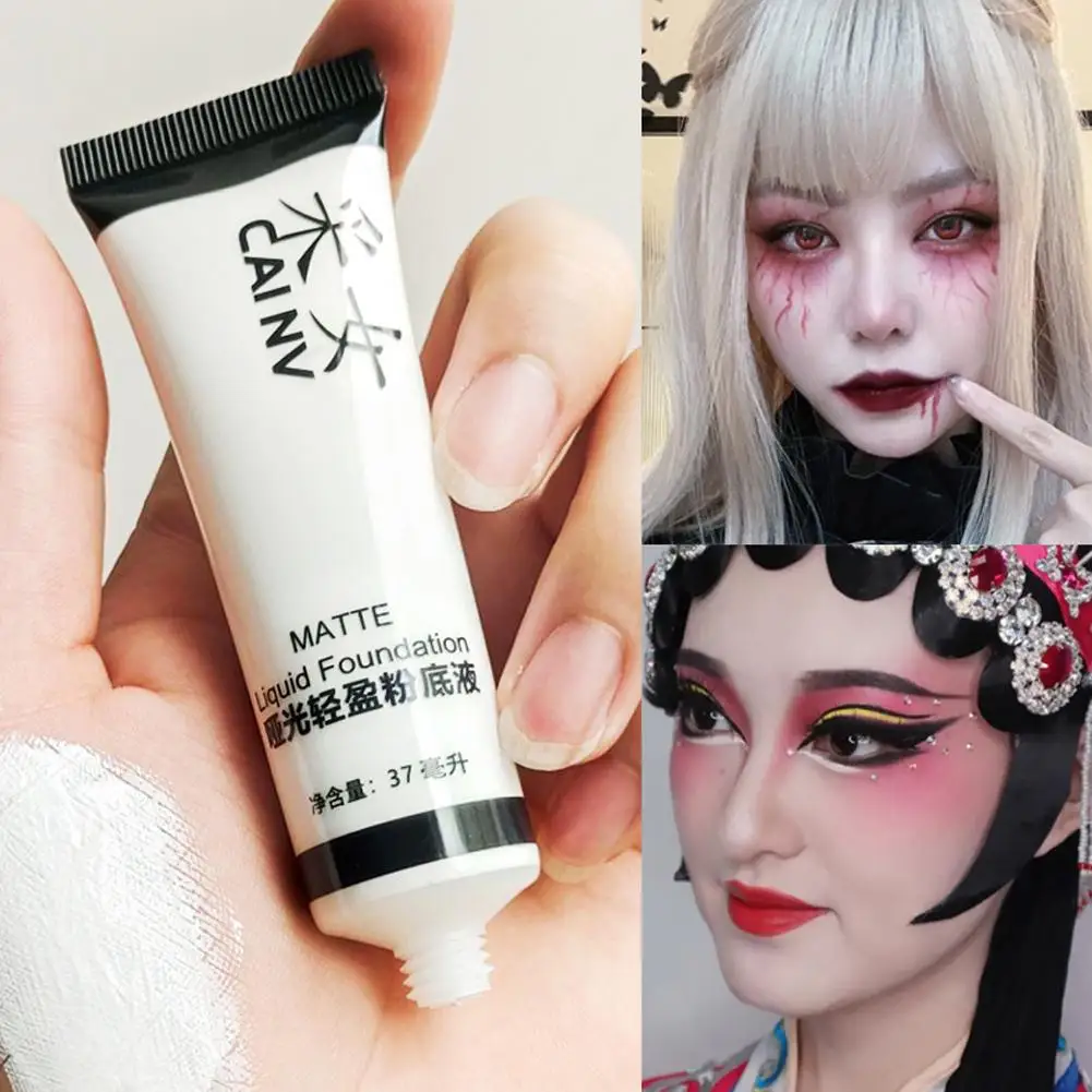 Mezclador de base, tóner líquido, base líquida blanca clara mate, mezcla de maquillaje iluminador blanco puro para Cosplay Fes A7S3