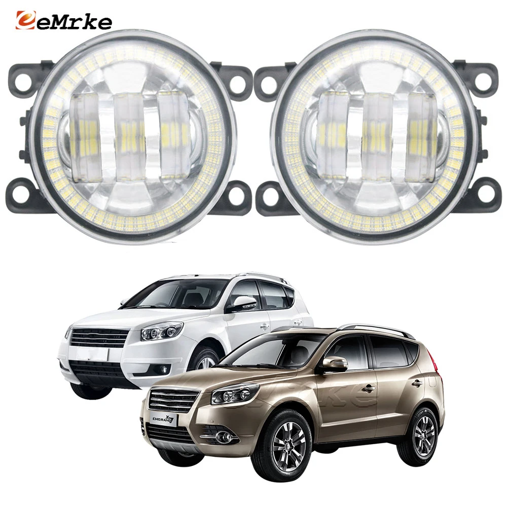 

2X LED Car Fog Lamp Assembly for Geely Emgrand X7 Gleagly GX7 2013-2018 Angel Eyes Halo DRL Daytime Running Lights Accessories