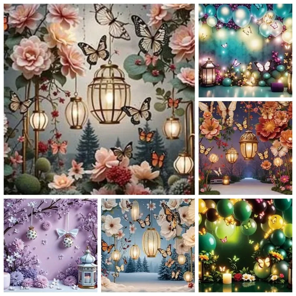 

Spring Fairy Forest Purple Butterfly Theme Banner Background, Children's Birthday Party, Home Decoration Photography Background