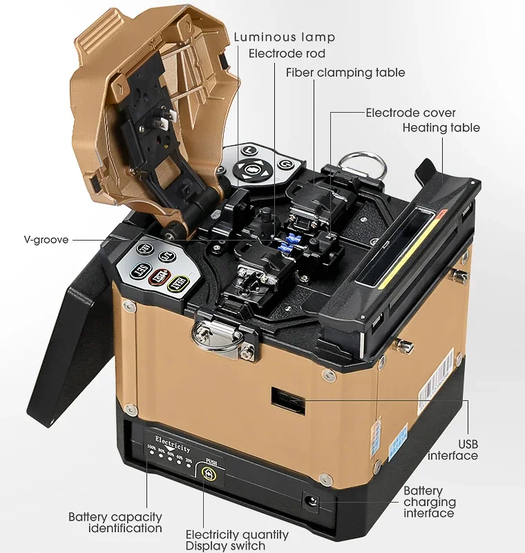 FTTH Optical Welding Machine with VFL OPM fiber fix sx os Comptyco fs-60A splicing machine Fiber Fusion Splicer