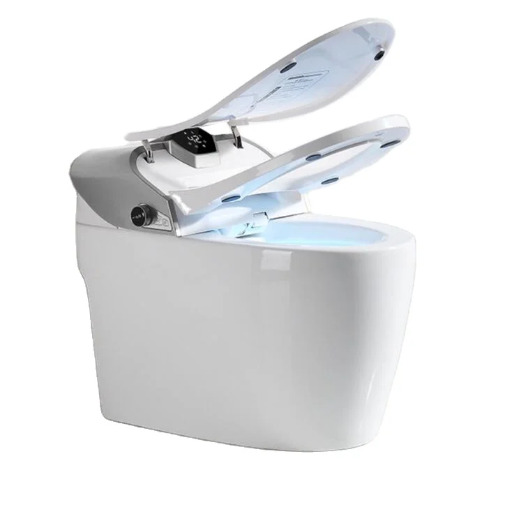 Manufacturer smart toilet one-piece butt washing and drying automatic clamshell without water pressure limit one-piece toilet