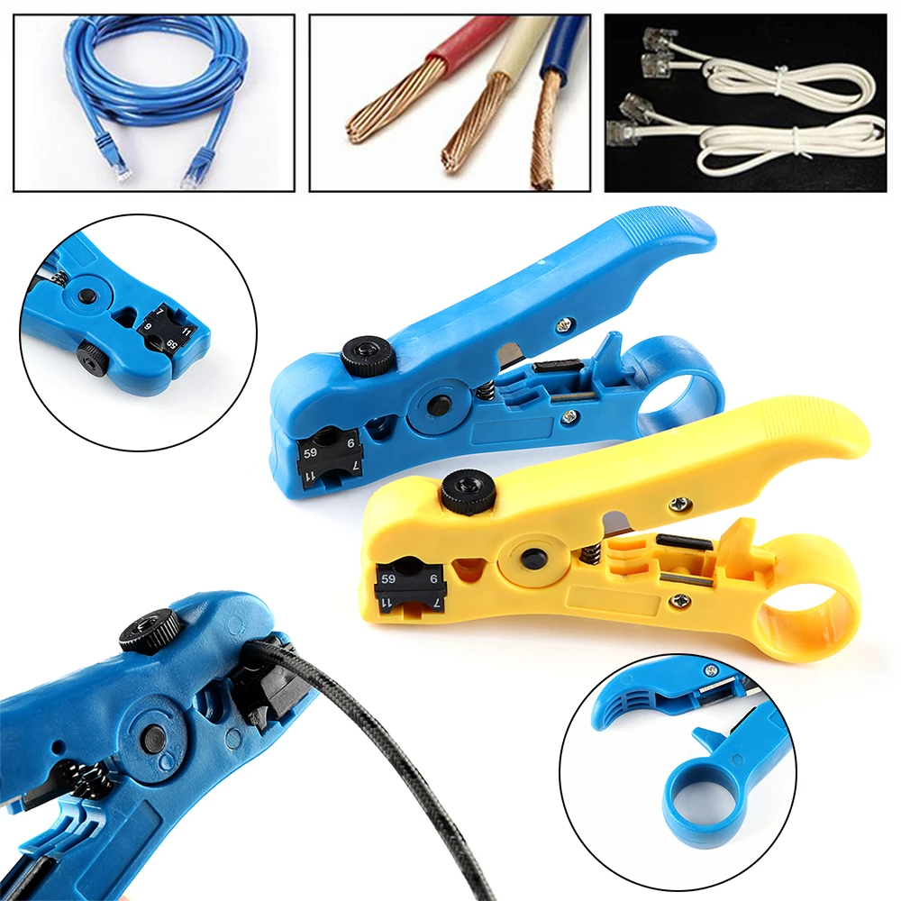 

Multi-functional Electric Stripping Knife Pliers Tools Coaxial Cable Wire Pliers Cutter Striper For UTP/STP RG59 RG6 RG7 RG11