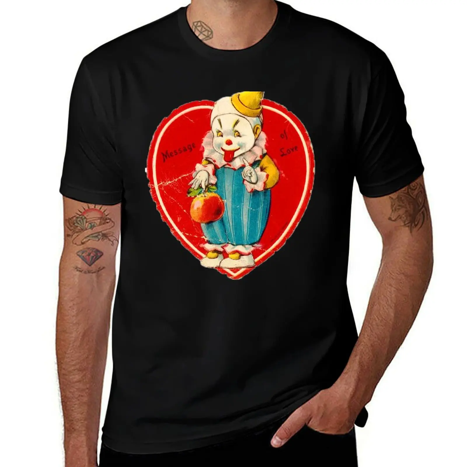 

Vintage Valentine evil clown T-Shirt cotton t shirt man man t shirts cotton