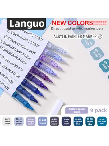 LANGUO 240/9 Colors Direct Liquid Acrylic Marker Soft Brush Paint Pen For Manga Graffiti Crafts Art School Supplies Stationery