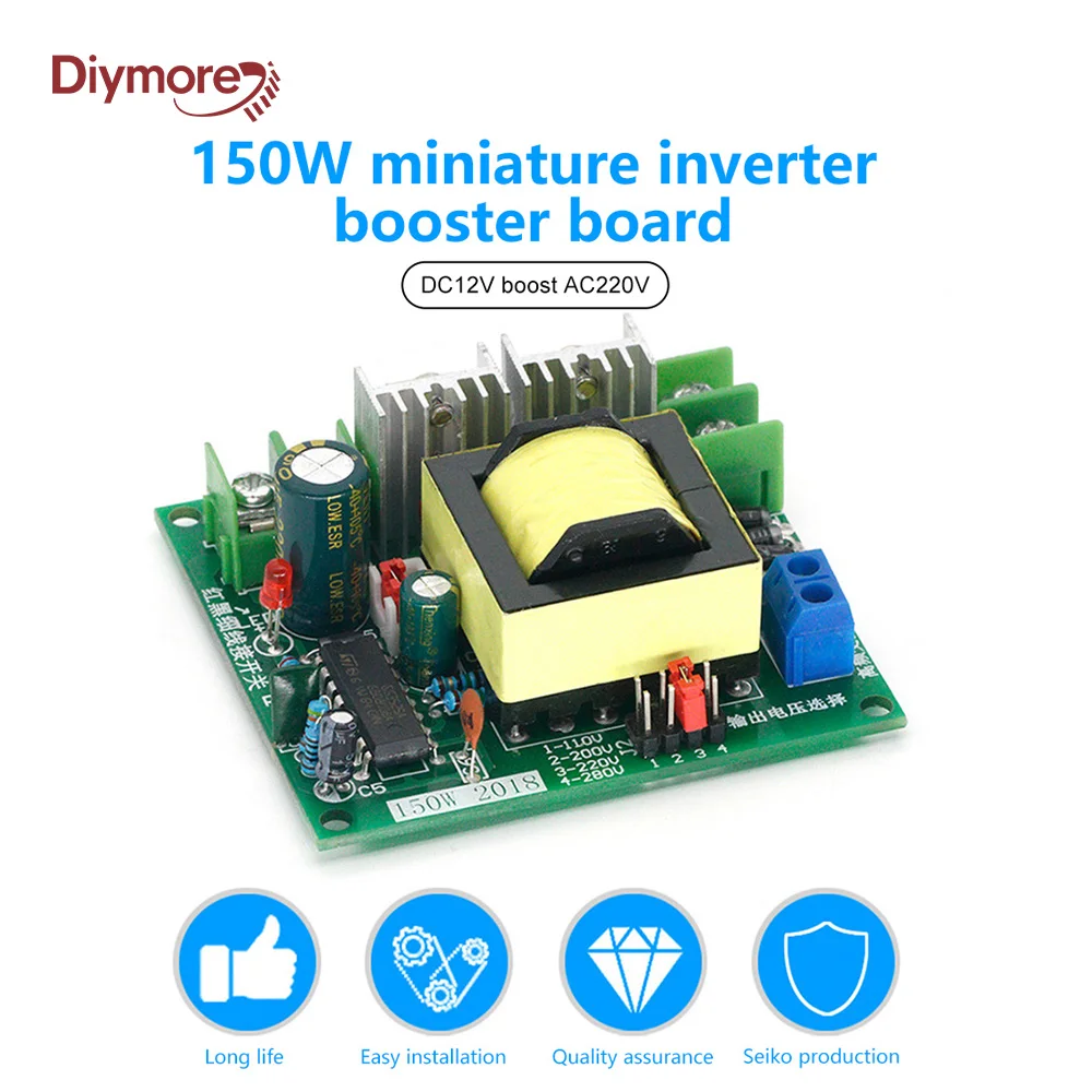 DC-AC 12V bis 220V Boost Inverter Step UP Netzteil Modul 150W Inverse Converter Booster Modul Spannung Power Regler