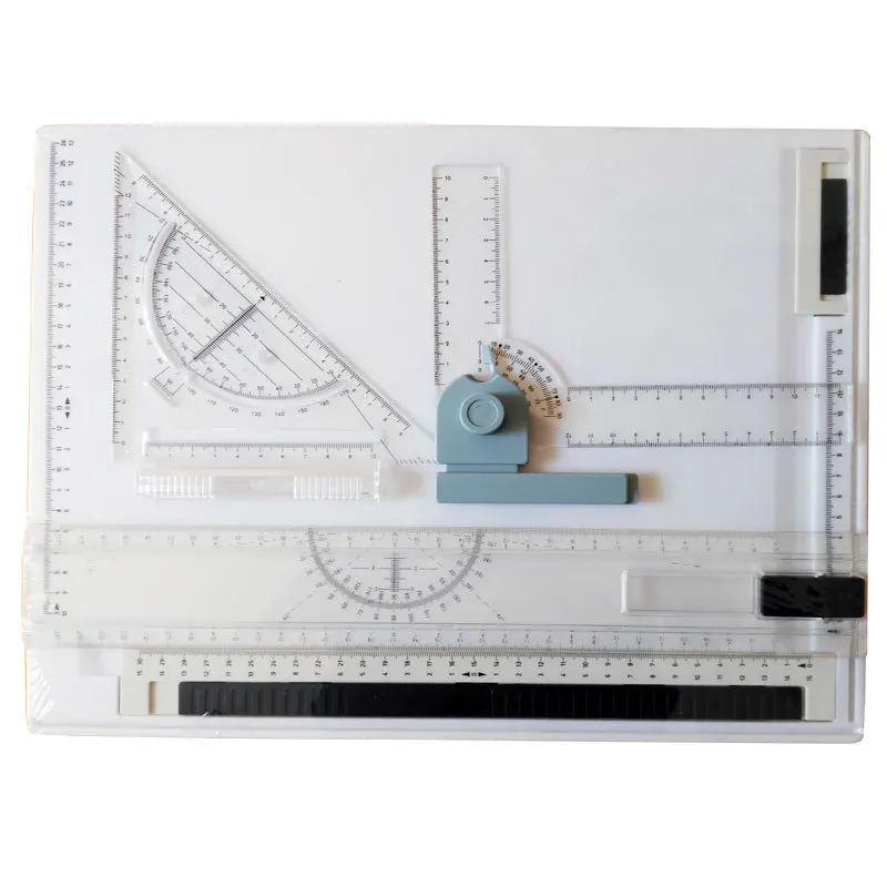 مجموعة واحدة من لوحة الرسم المحمولة مقاس A4، مجموعة أدوات صياغة متعددة الوظائف، موازين دقيقة، مساطر رسم العمارة، استخدام السفر في الهواء الطلق