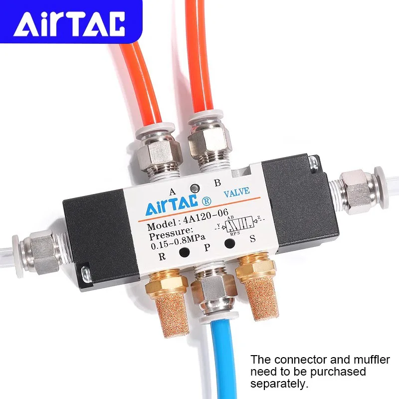 AIRTAC 4A120-M5 4A120-06 4A220-06 Original Pneumatic 5/2 Way Double Air Control Valve 4A220-08 4A320-08 4A320-10 4A420-15