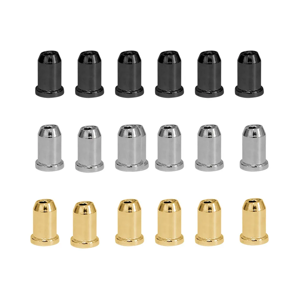 6 unids/set tapas de cuerdas de guitarra hebilla de montaje a través del cuerpo virolas de cuerdas de guitarra casquillo para guitarras eléctricas