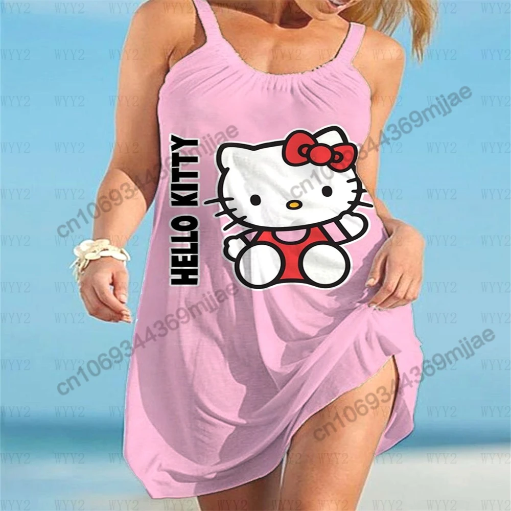 HelloKitty Y2K Tops para Mulheres, Vestidos de Praia, Roupas Zevity, T-shirt, Espartilho, Roupas Femininas, Verão, 2022