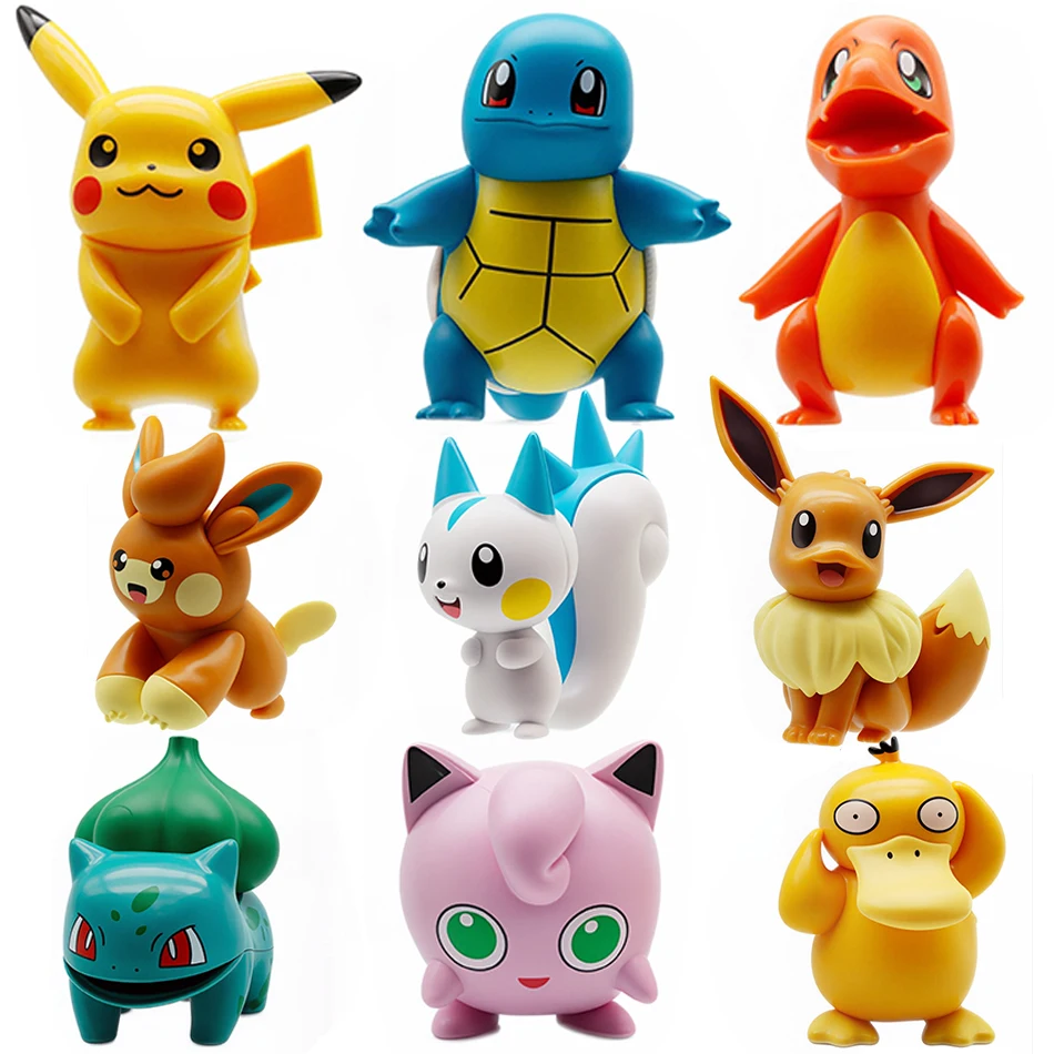 Figurines d'anime Pokemon, jouets Pikachu, modèle Charmander Psyduck Squirtle Jigglypuff Bulbasaur Kawaii, poupées à collectionner, cadeau pour enfants