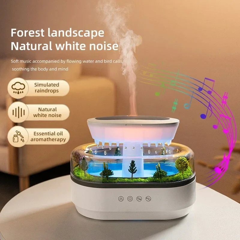 Aroma Humidifier Raindrop Landscape Air Humidifier 7Colors Night Light Desktop Fragrance Spray Essemtial Oil Diffuser Mist Maker