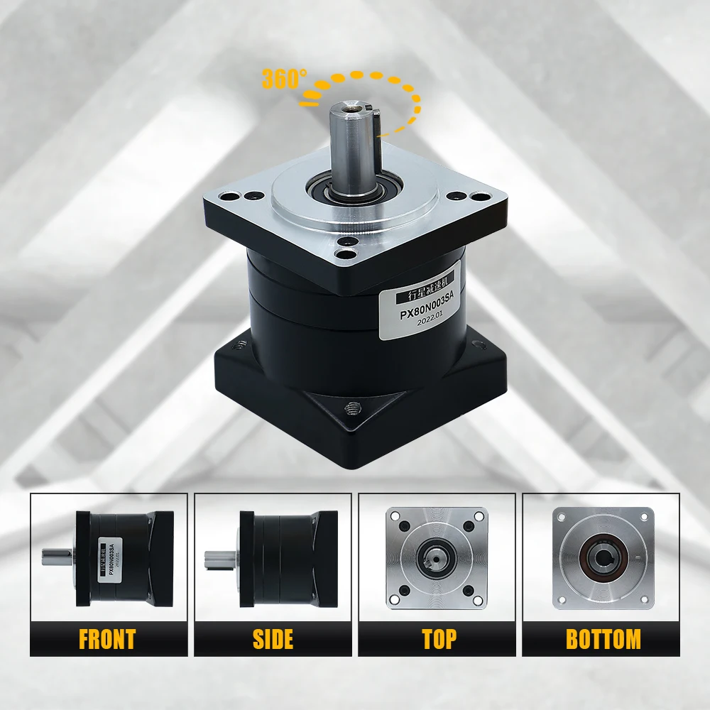 Planetary Reducer PX80 Ratio 3/ 4/ 5/ 8/ 10/ 13/ 16/ 20/ 36/ 64 Max 60N.m Suit fot Nema 32 34 servo stepper motor