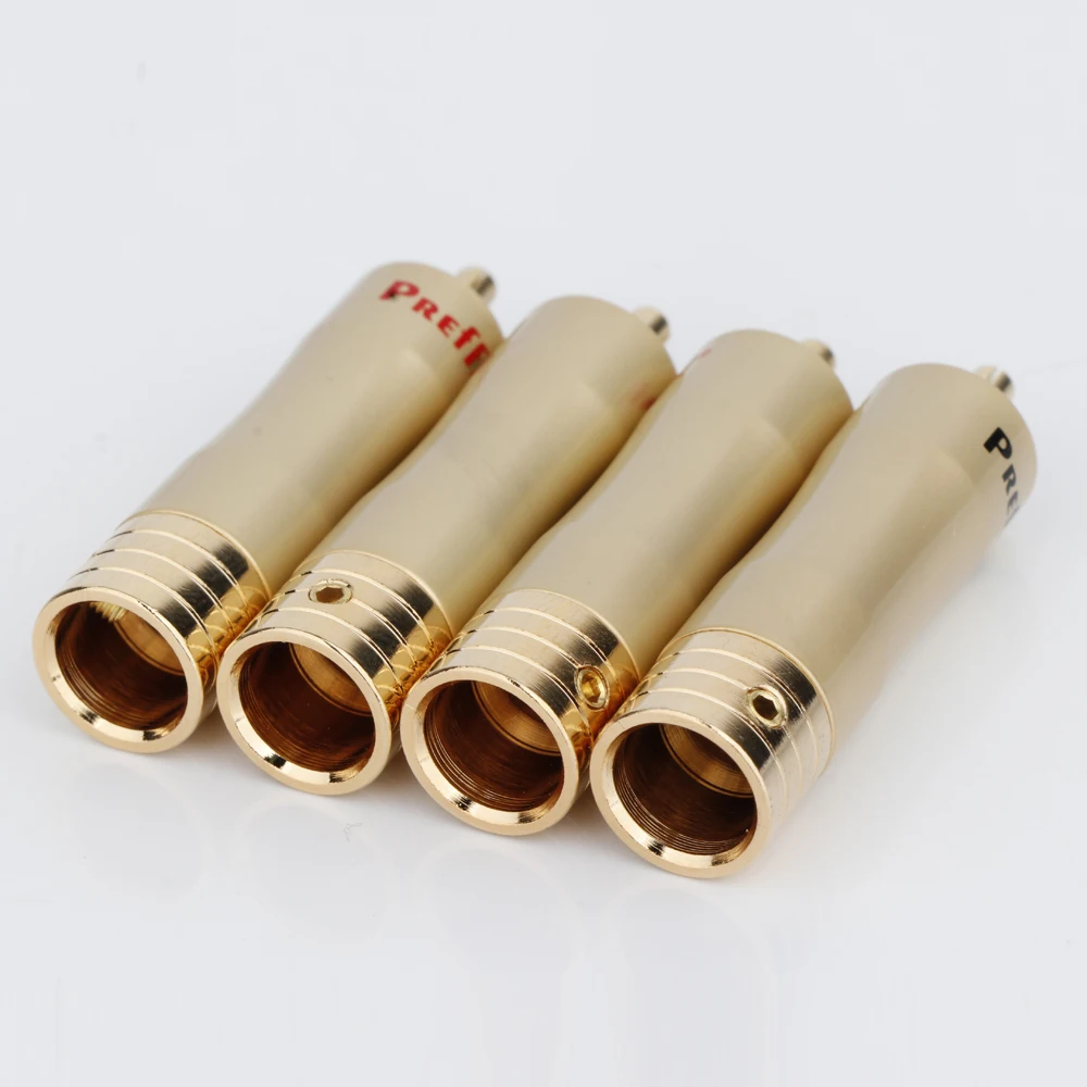 4 шт. HIFI аудио разъем RCA 24-каратный позолоченный адаптер аудио фонокорпусный разъем для пайки RCA ремонтные концы HIFI 8 мм штекер кабеля