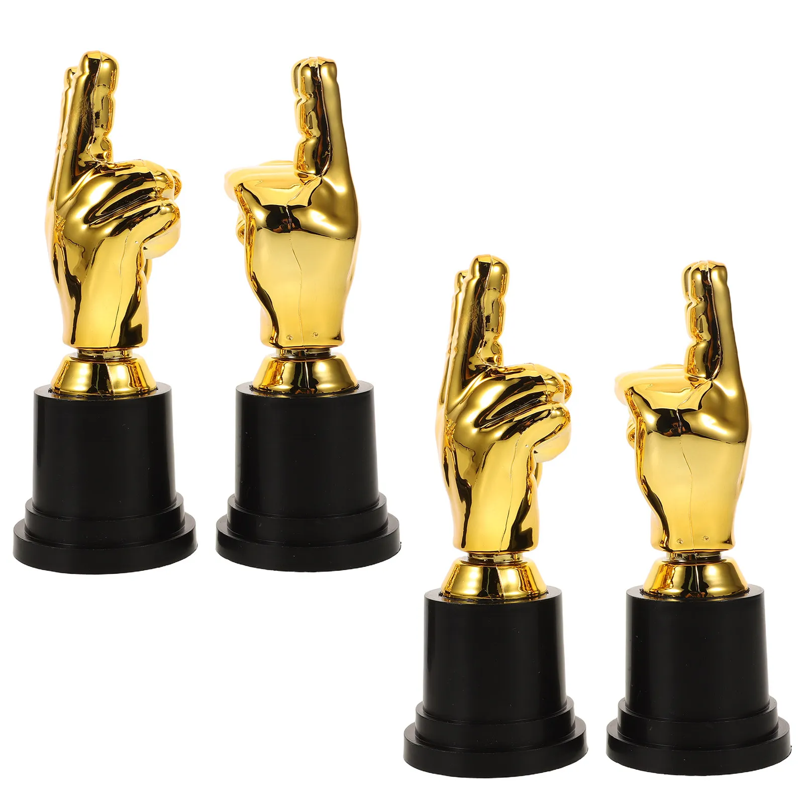 

4Pcs Sports Trophy Award Finger Gesture Unique Design for School Competitions Basketball Football Team Building Party Favors
