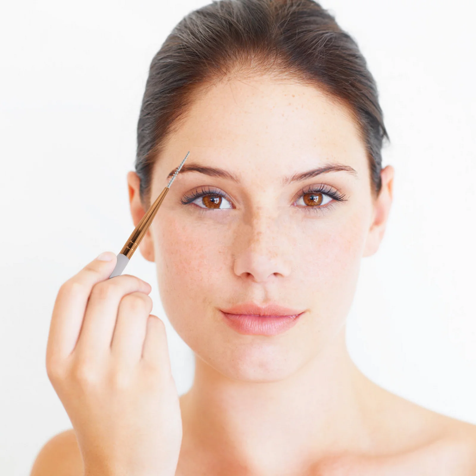 6 pçs dupla finalidade cílios e sobrancelha escova ultra fina espiral cabeça reutilizável rímel varinha maquiagem precisa sobrancelha aplicador chicote