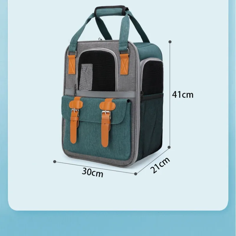 Oxford Dog Backpack Outdoor Travel Cat Bag Pet Double Shoulder Bag Portable Cat Carrier Comfort Breathable Puppy Cat Handbag