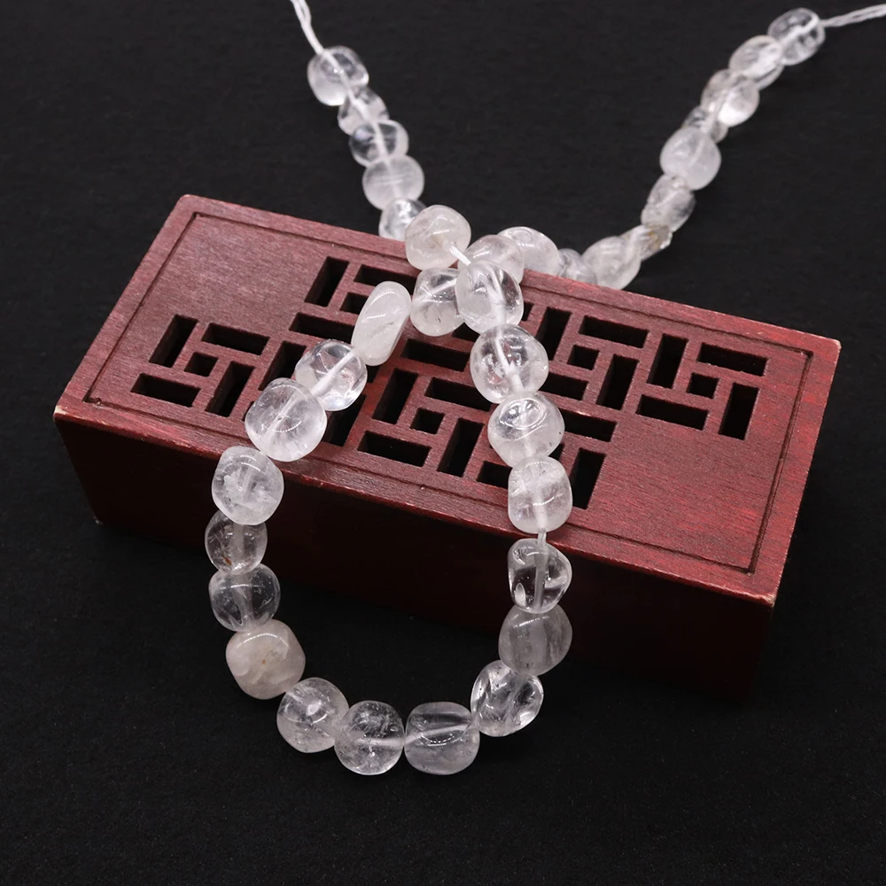 

Irregular Loose Beads of Natural Stone Free-Form Clear Quartz Beads Straight Holes DIY Necklace Jewelry Accessories Materials