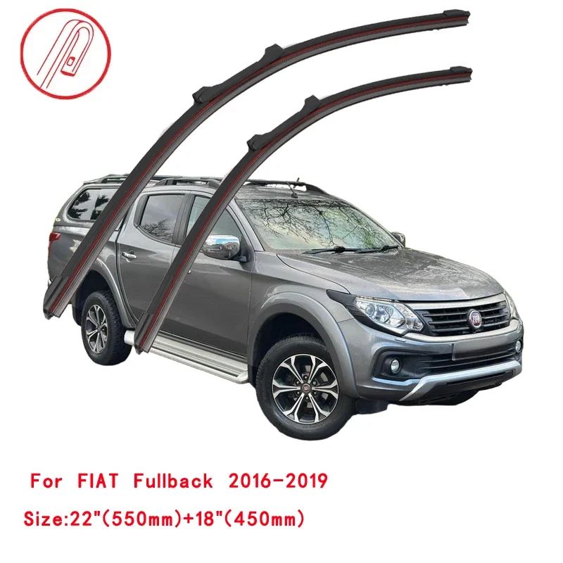 For FIAT Fullback Pick Up 502 503 2016 2017 2018 2019 Car Accessories Front Window Brush Double Rubber Windshield Wiper Blades
