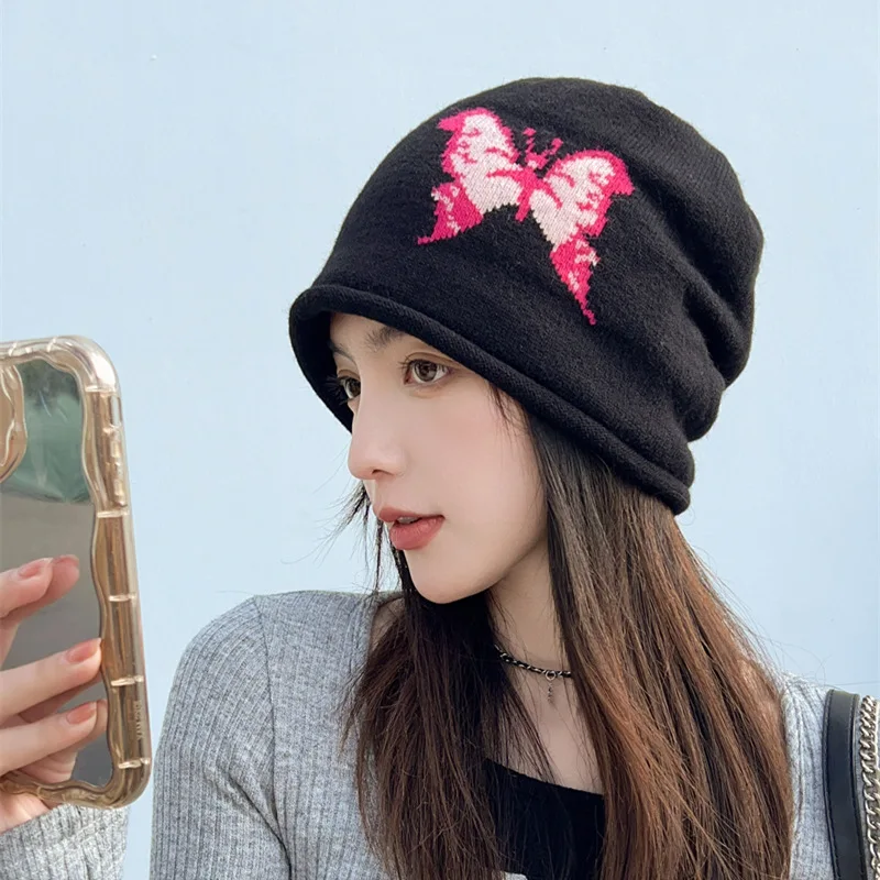 

Кепка без полей, разноцветные шапочки Skullies и шапочки, ленивая шляпа, модная шапочка-бабочка для отдыха в помещении, осеннее заключение