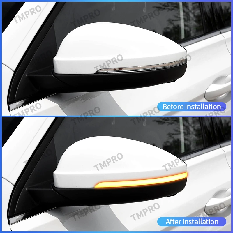 2Pcs Smoked Dynamic Turn Signals, Compatible with VW Lamando Bora Passat Lavida Plus 19 & Skoda Superb