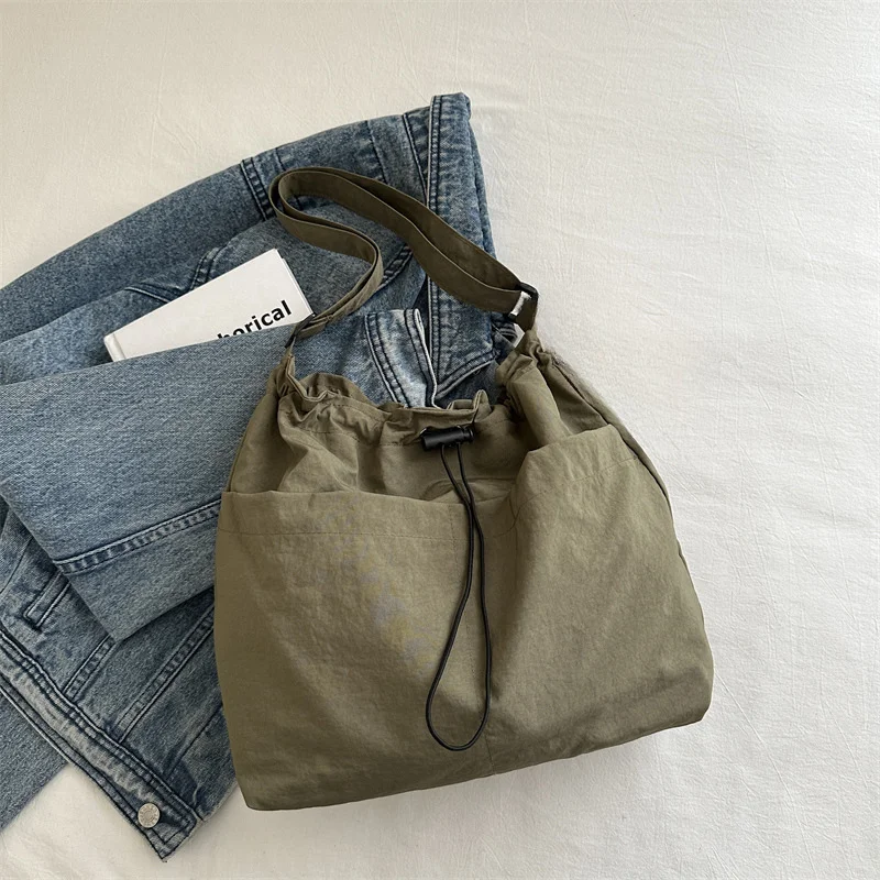 Fashionable Leisure One Shoulder Armpit Bag, College Style Large Capacity Canvas Bag for Class Commuting, Men's Women's Bags