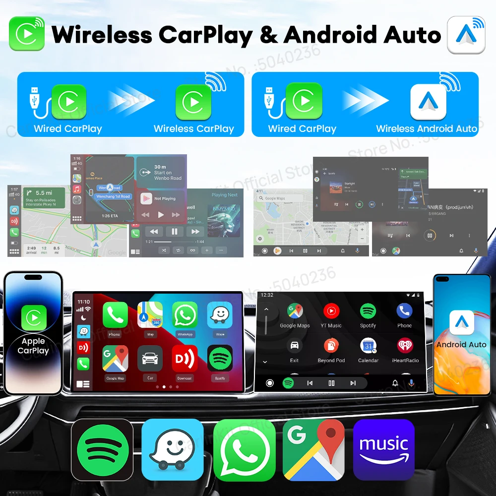 HD2CP Pro  CarlinKit Wireless Adapter HDMI Wireless Android Auto CarPlay 3-In-1 Smart Car Box HD Video for TV Sticks HDMI Device