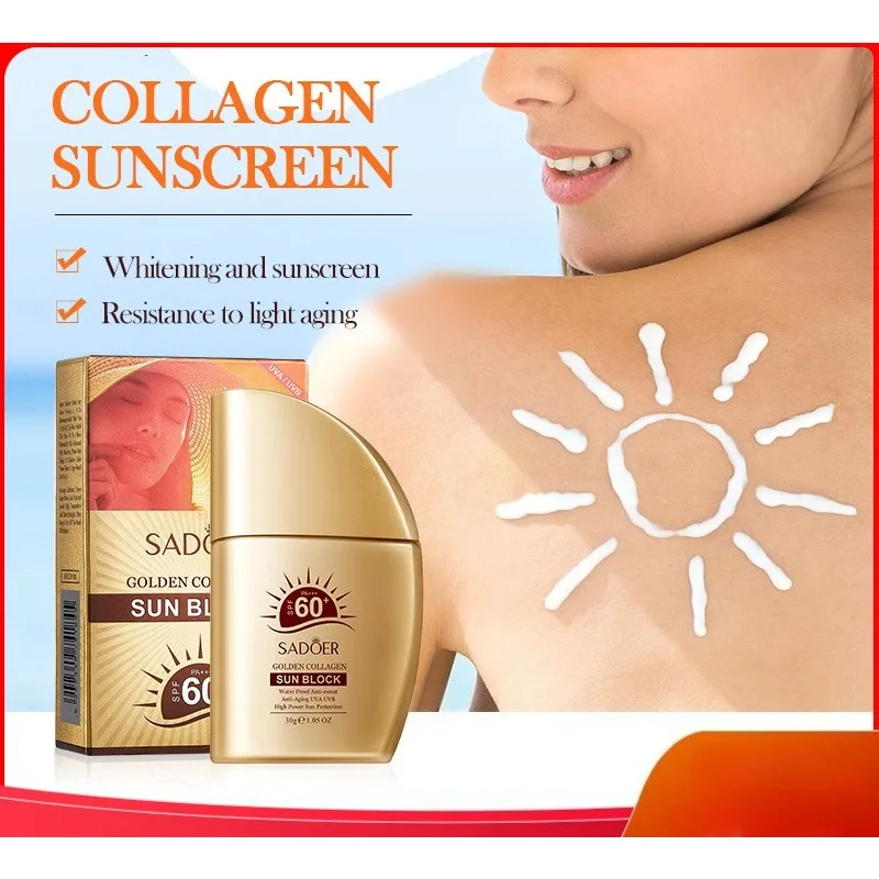 واقي من الشمس للحماية من الأشعة فوق البنفسجية من الكولاجين الذهبي المغذي للبشرة