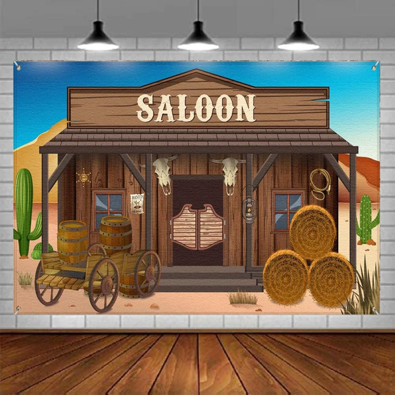 

Photography Backdrop Western Scene Setters For Wooden House Barn Banner Cowboy Decoration Photo Booth Background Banner Poster