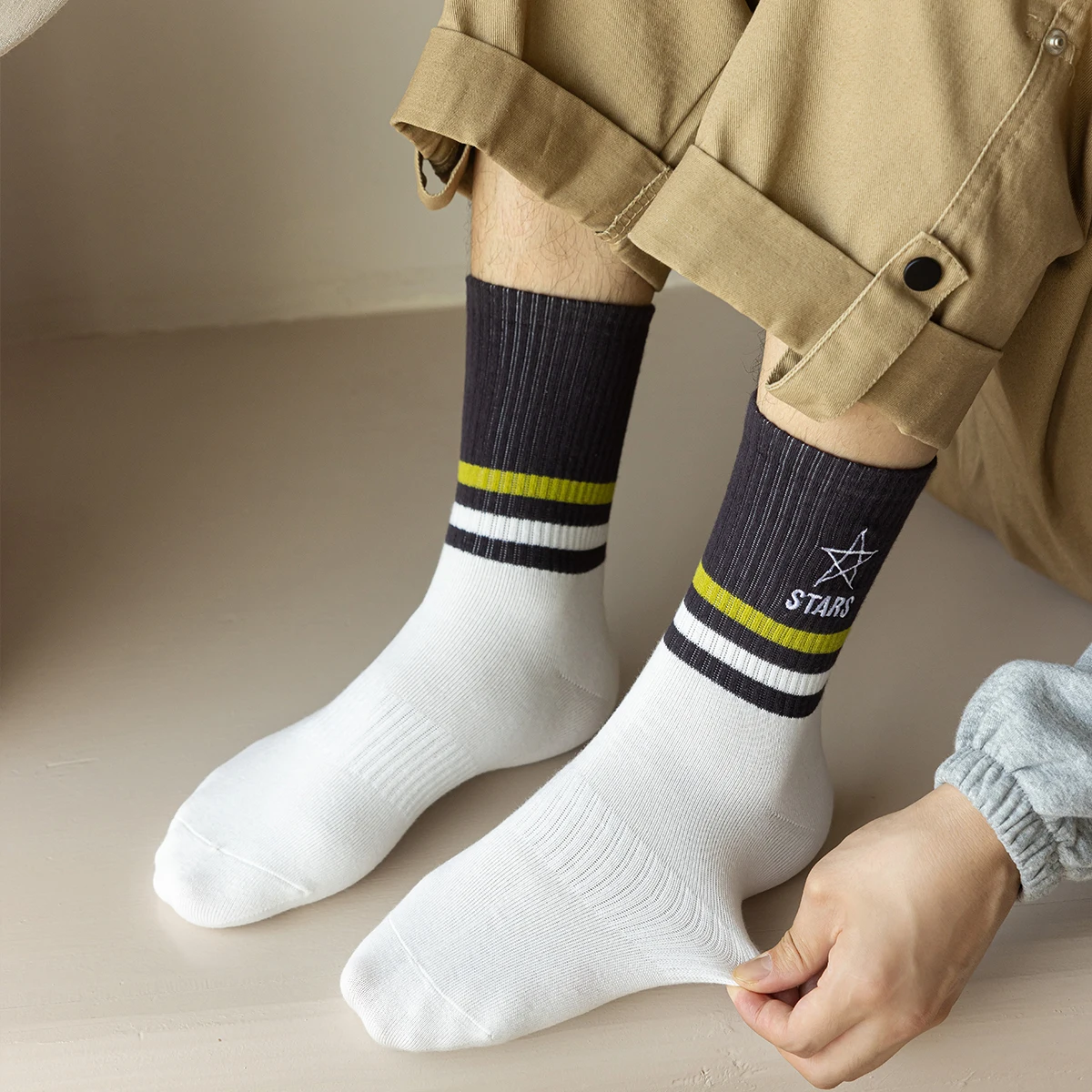 جوارب أنبوبية ناعمة من الجاكار والخماسي للسيدات ، جوارب قصيرة للياقة البدنية ، مرنة ونابضة بالحياة ، ملابس الشارع الشهير ، التدريب ، كاواي