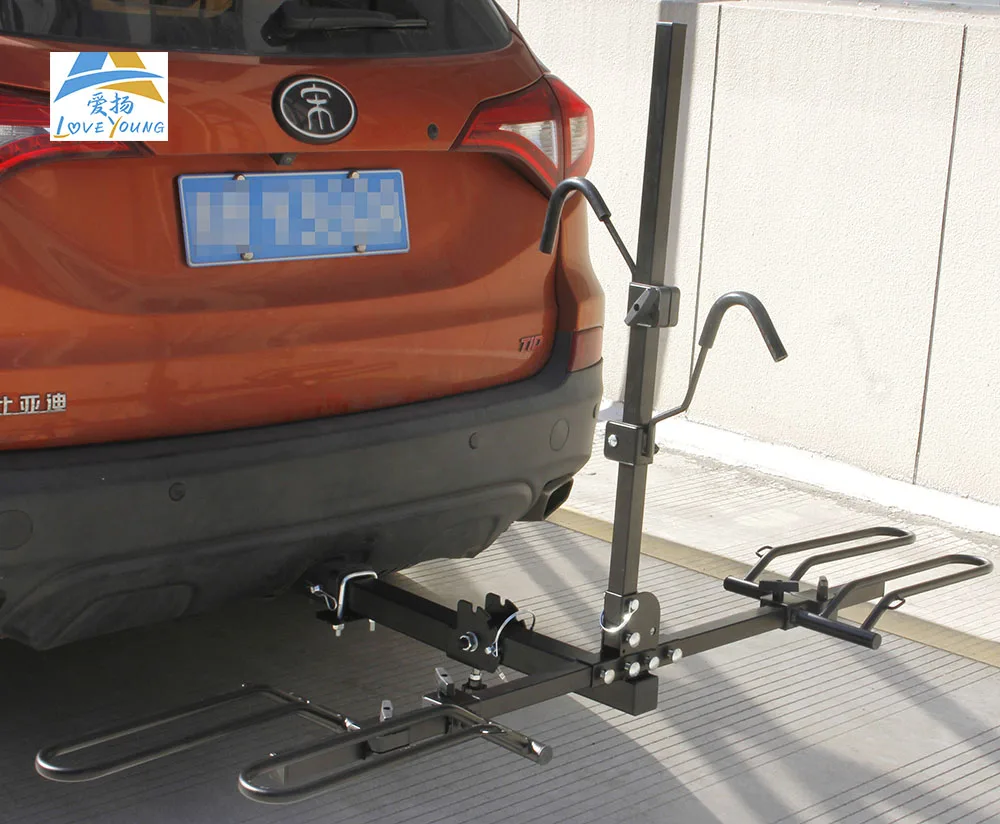 2 Bicycles Universal Hitch Mounted Platform Model Car Bike Carrier Holder Rack fit 2inch hitch receiver