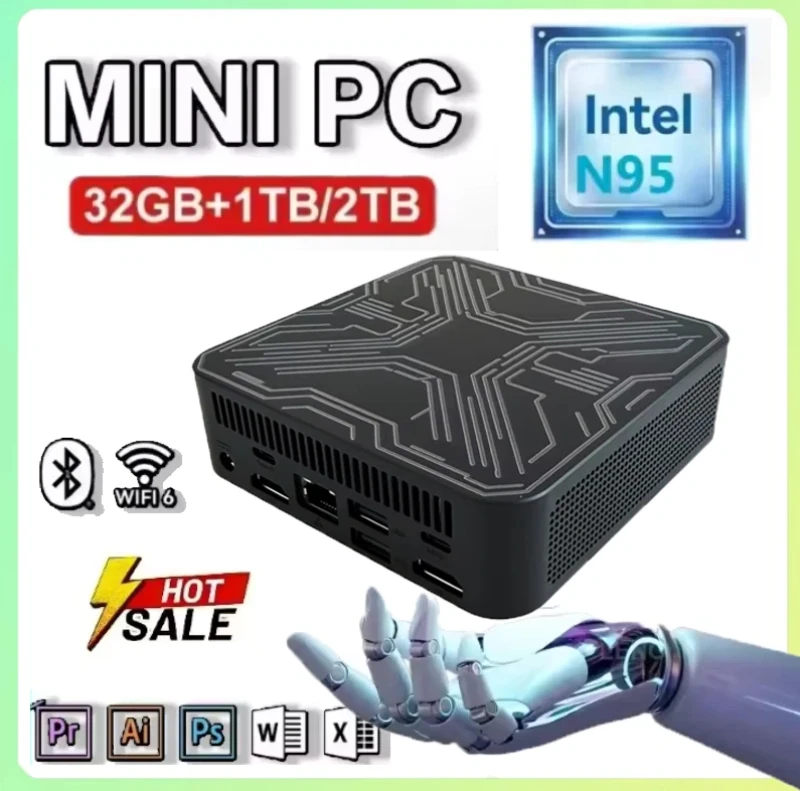 2026 New MINI Core N95 PC Windows 32GB RAM 1TB 2TB SSD WIFI 6 BT5.2 4K HD Mini Gaming Office Study Pc