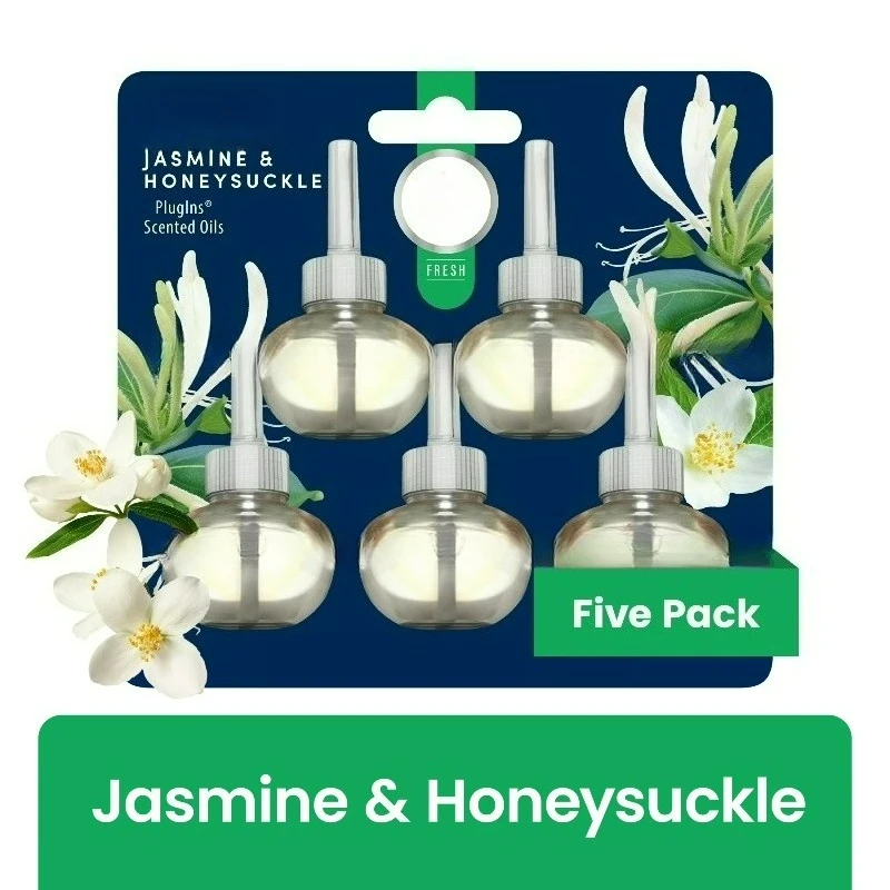 

Scented Oils Air Freshener Refills, Jasmine & Honeysuckle, Fresh Collection, 0.67 fl oz Each, 5 Refills
