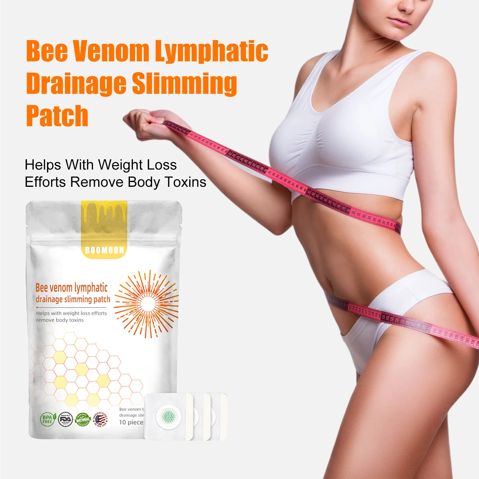 Fat Burning Anti-Swelling Slimming Patch Lymphatic Detoxification Swelling Slimming Patch Detox Abdominal Bee Venom Patches 다이어트