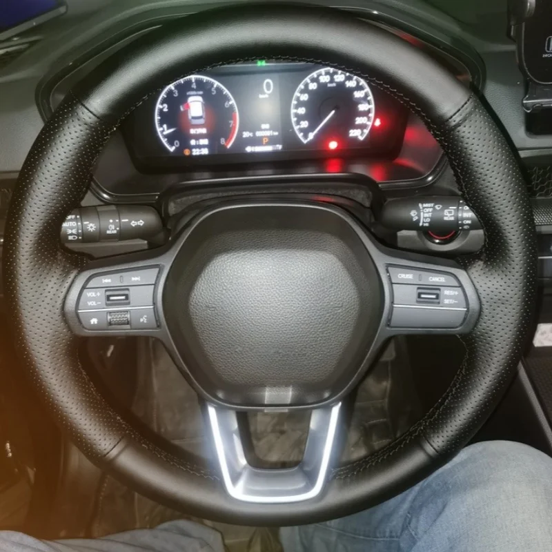 

DIY Black Faux Microfibre Leather Car Steering Wheel Cover For Honda Civic 11 XI 2021-2022 Interior Car Accessories