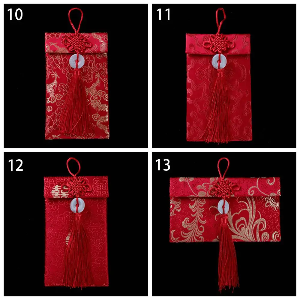 Tassel Design 1pcs Chinese Wedding Party Gift Best Wishes Spring Festival Red Envelope Money Bags HongBao Red Packets