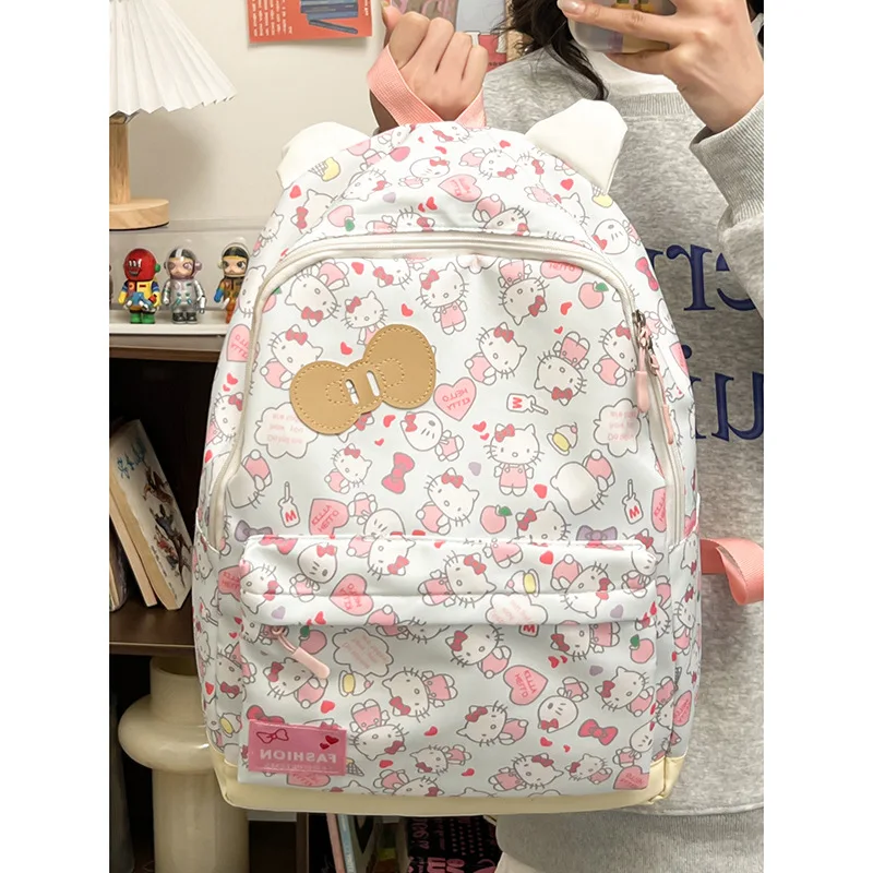 

Sanrio Backpack Hello Kitty Anime Kawaii Cute Cartoon Travel Student Snacks Cosmetics Stationery Storage Schoolbag Toys Girls